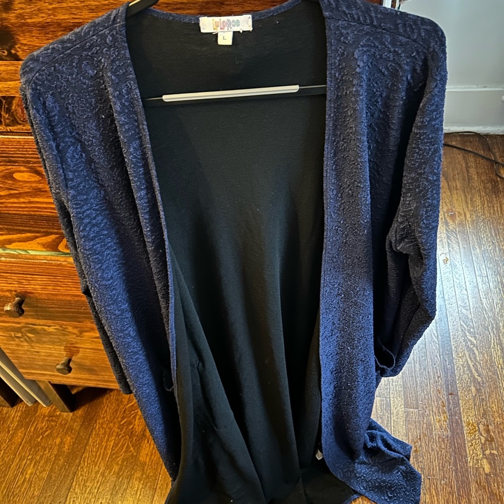 Lularoe Sarah long cardigan sweater navy